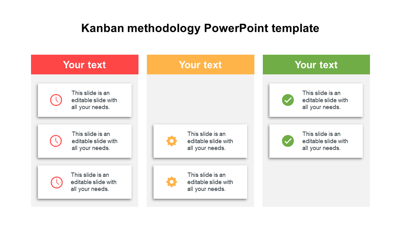 Kanban methodology PowerPoint template
